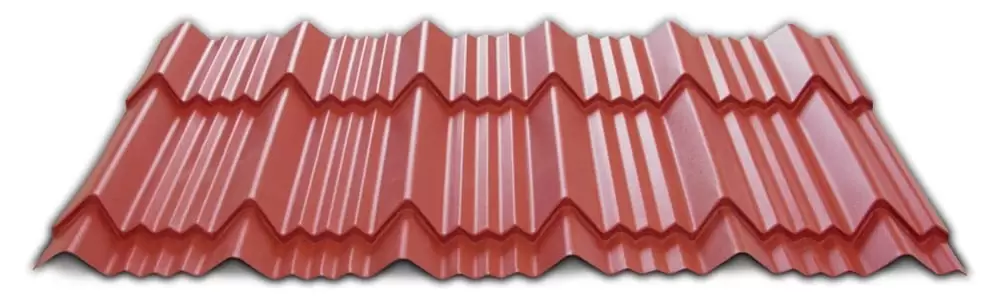 a red metal sheet for roof